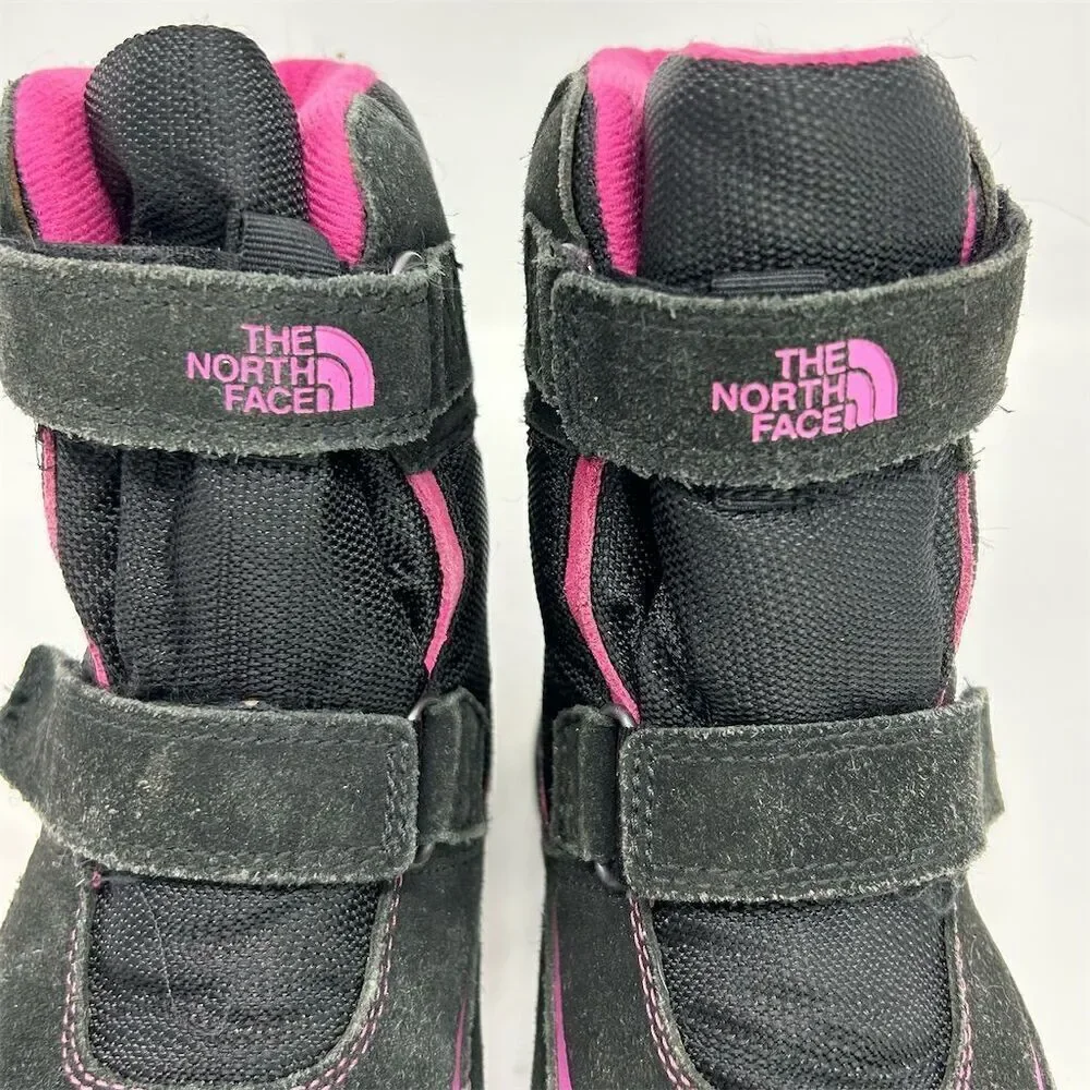 The North Face Girls' Winter Boots Size 6 Black and Pink Waterproof Insulated